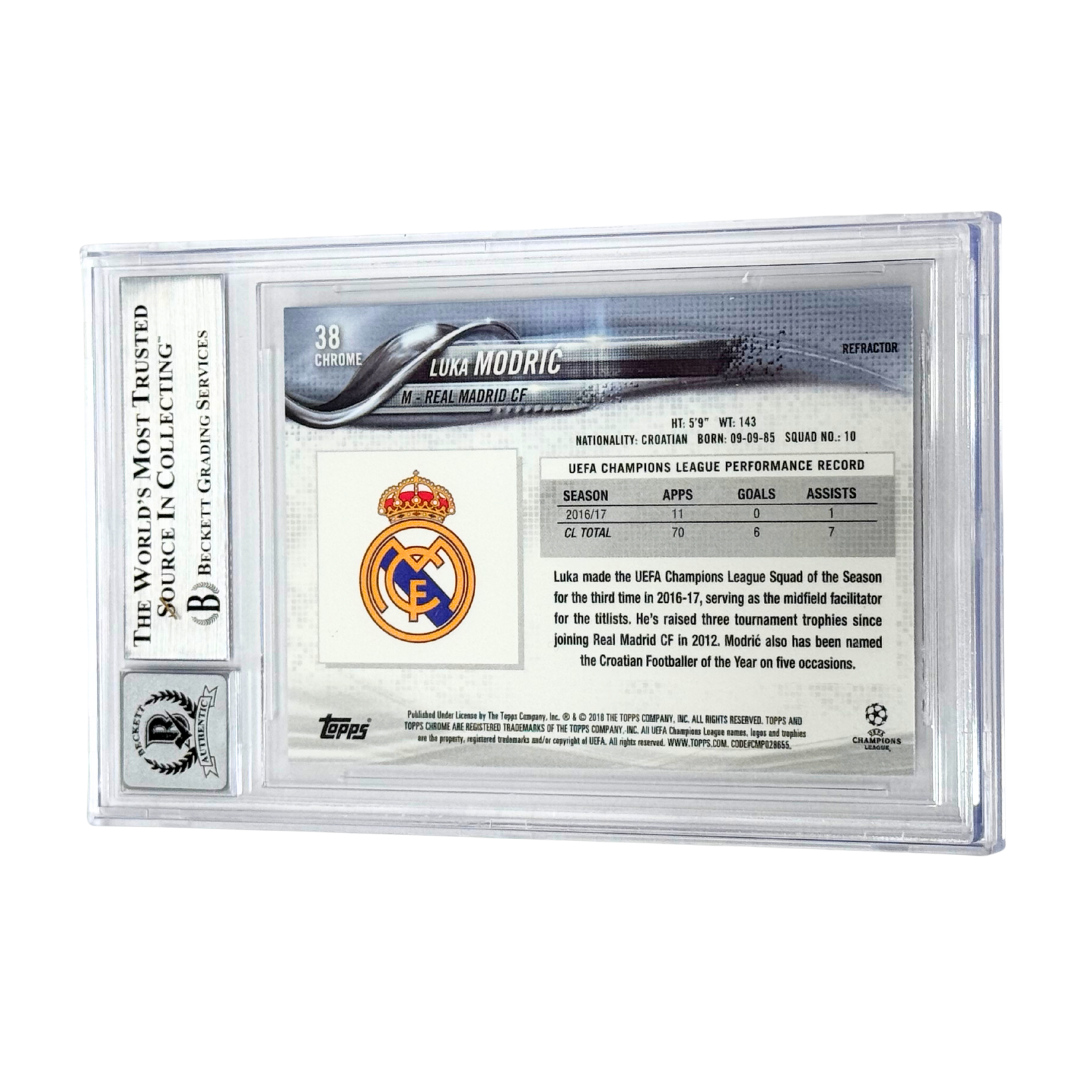 Luka Modric Signed 2017-18 Topps Chrome UCL Refractors #38 – BGS 10